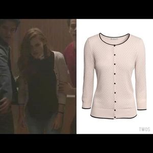 H&M Beige Cardigan with Black Trim